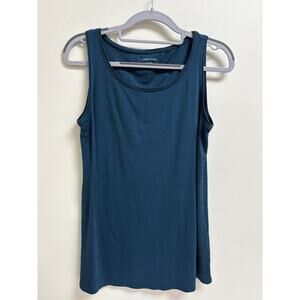 Eileen Fisher Tank Top Womens XS Blue Tencel Lyocell Stretch Sleeveless Tunic C1